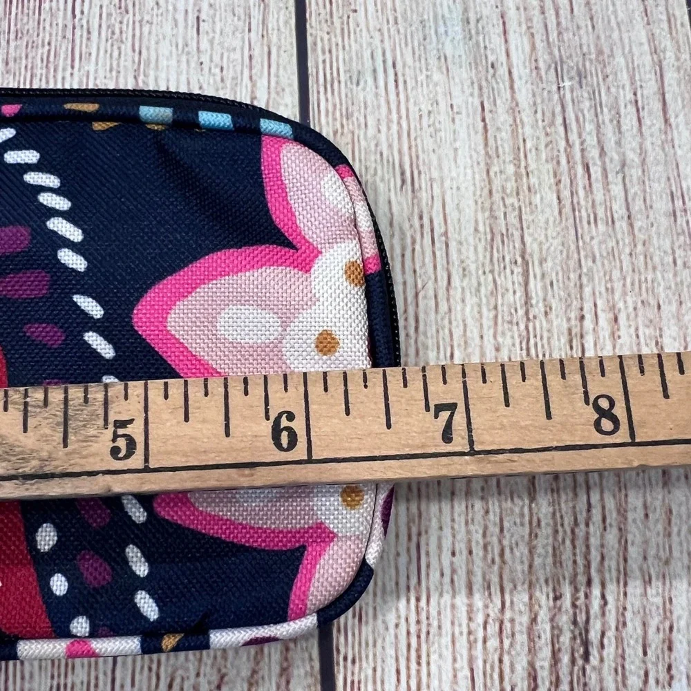 Vera Bradley Navy Blue Floral Paisley Zip Around‎ Wristlet Pouch Wallet